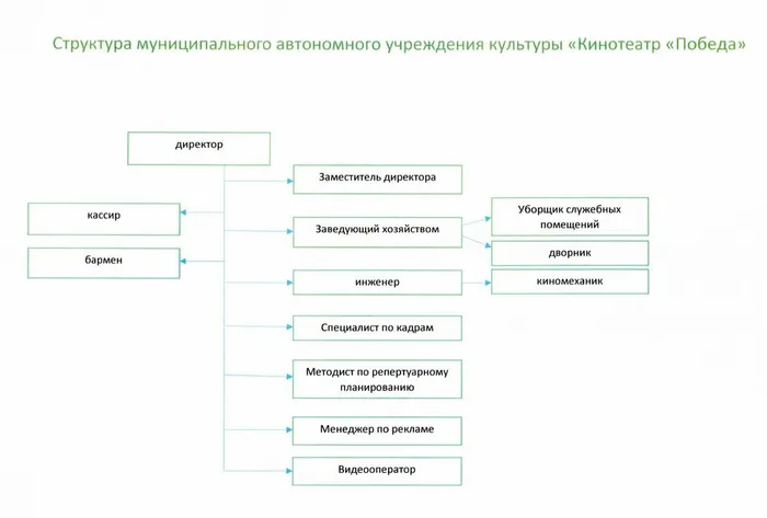 структура МАУК "Кинотеатр "Победа"